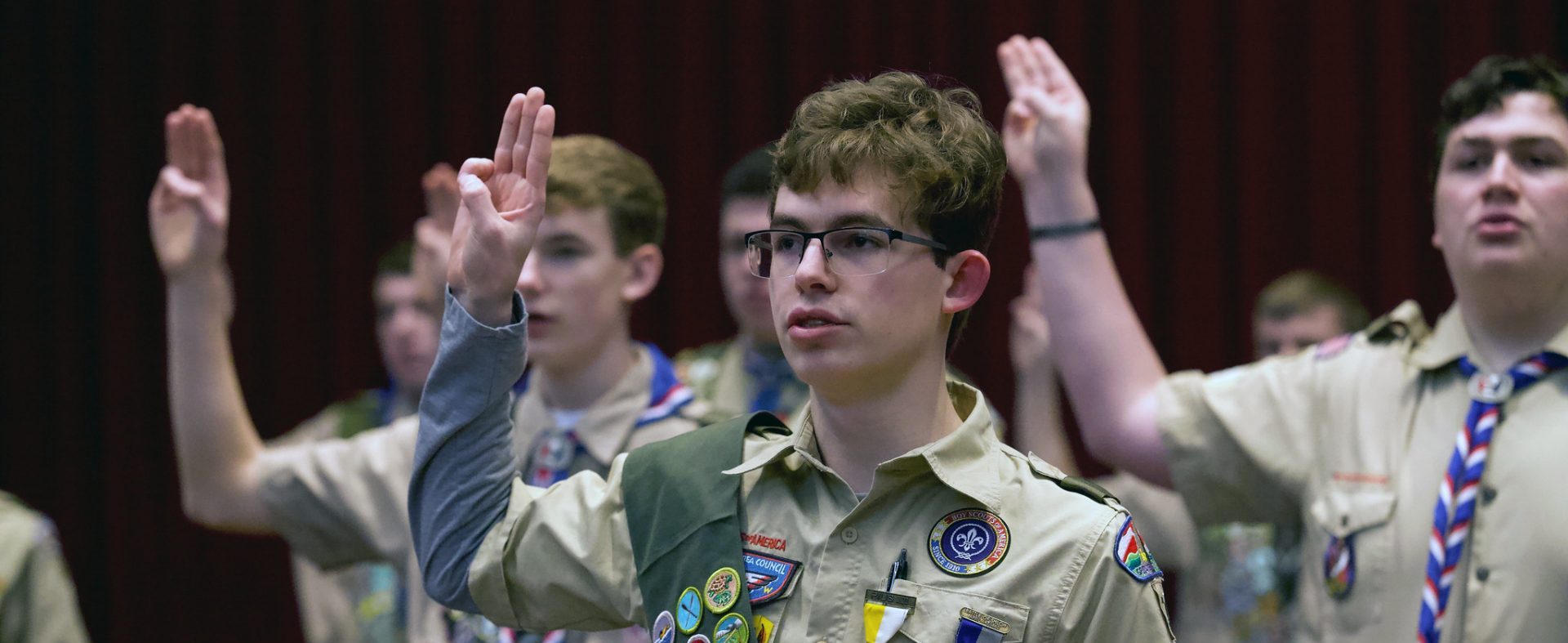 Scouts taking the oath