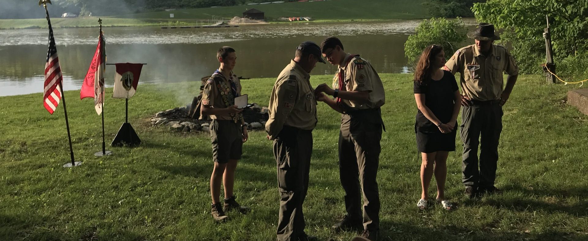 Scouts at a lake