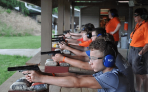 Scouts shooting practice