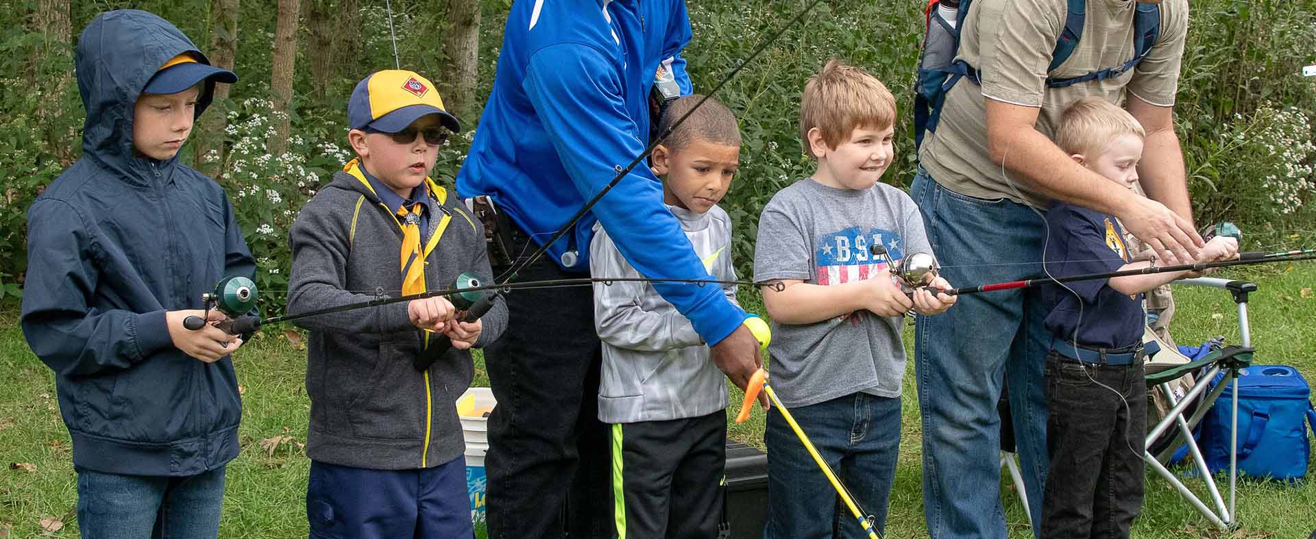 Scouts Fishing at Cub Launch