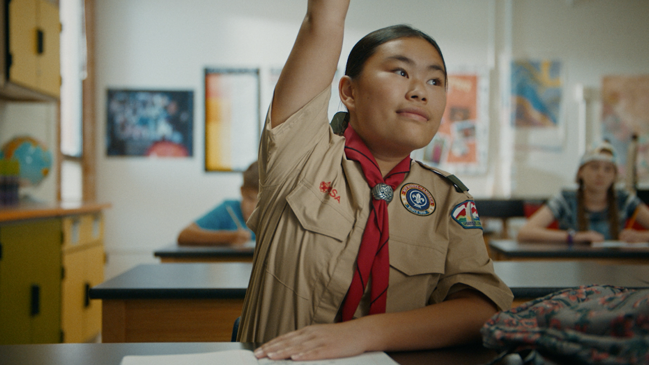 Scout in a classroom