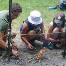 Outdoor Skills Scouts building fire photo