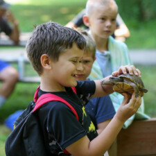 Nature Programs scouts with turtle photo
